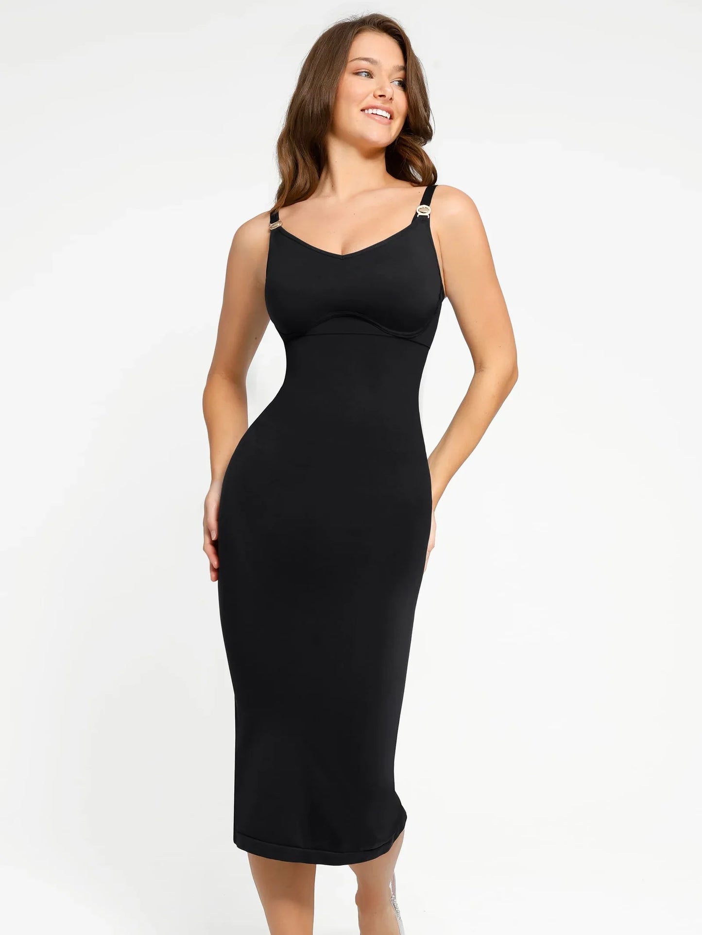 Shapevie – Seamless Mid-Neck Midi Shaping Dress