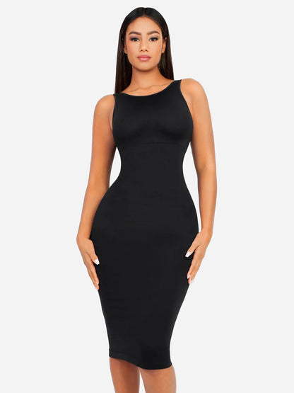 Shapevie – Seamless High-Neck Midi Shaping Dress