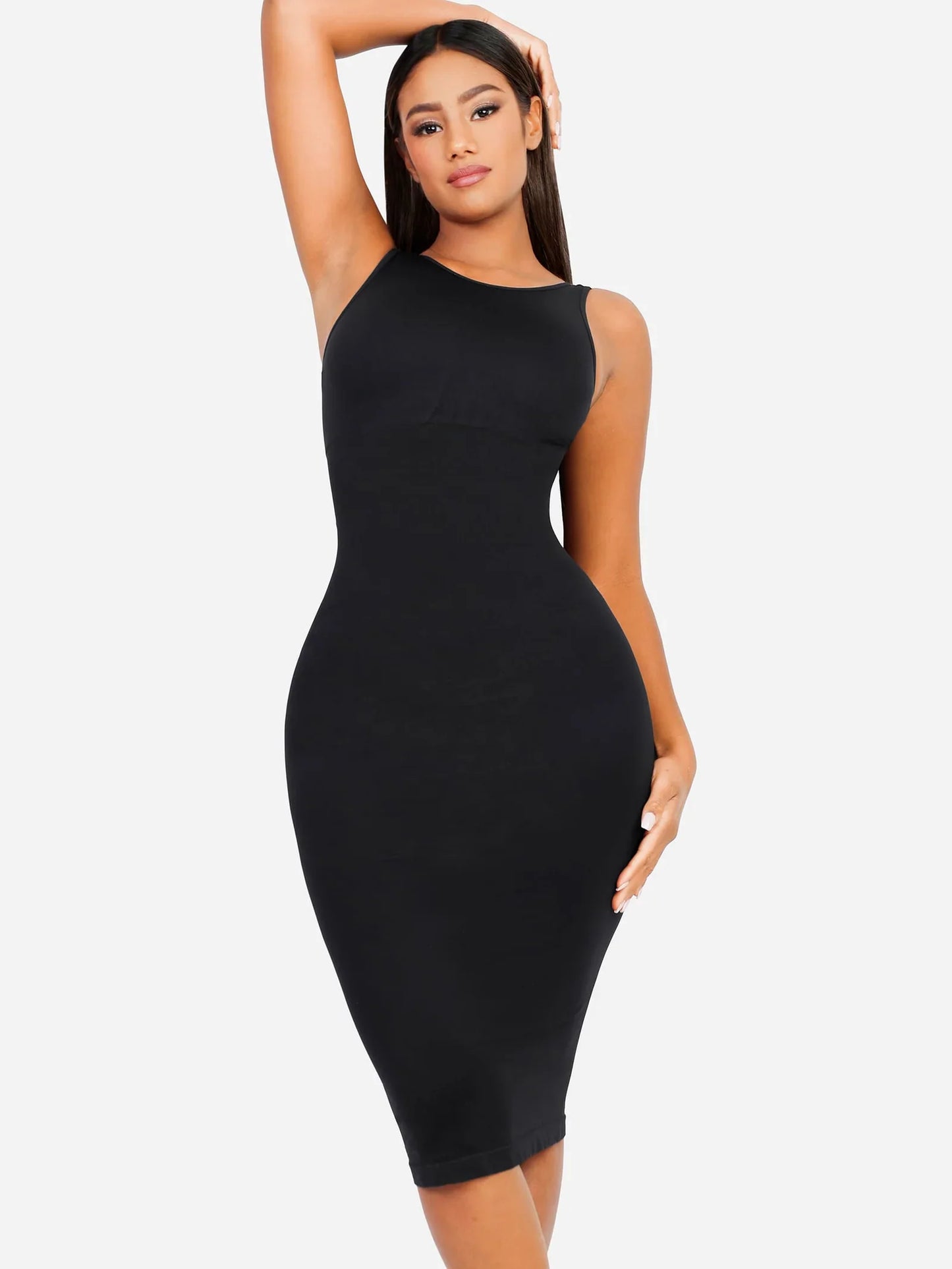 Shapevie – Seamless High-Neck Midi Shaping Dress