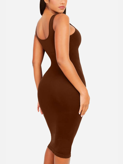 Shapevie – Seamless High-Neck Midi Shaping Dress