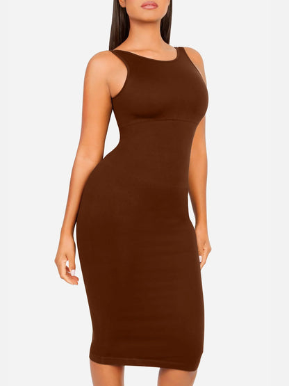 Shapevie – Seamless High-Neck Midi Shaping Dress