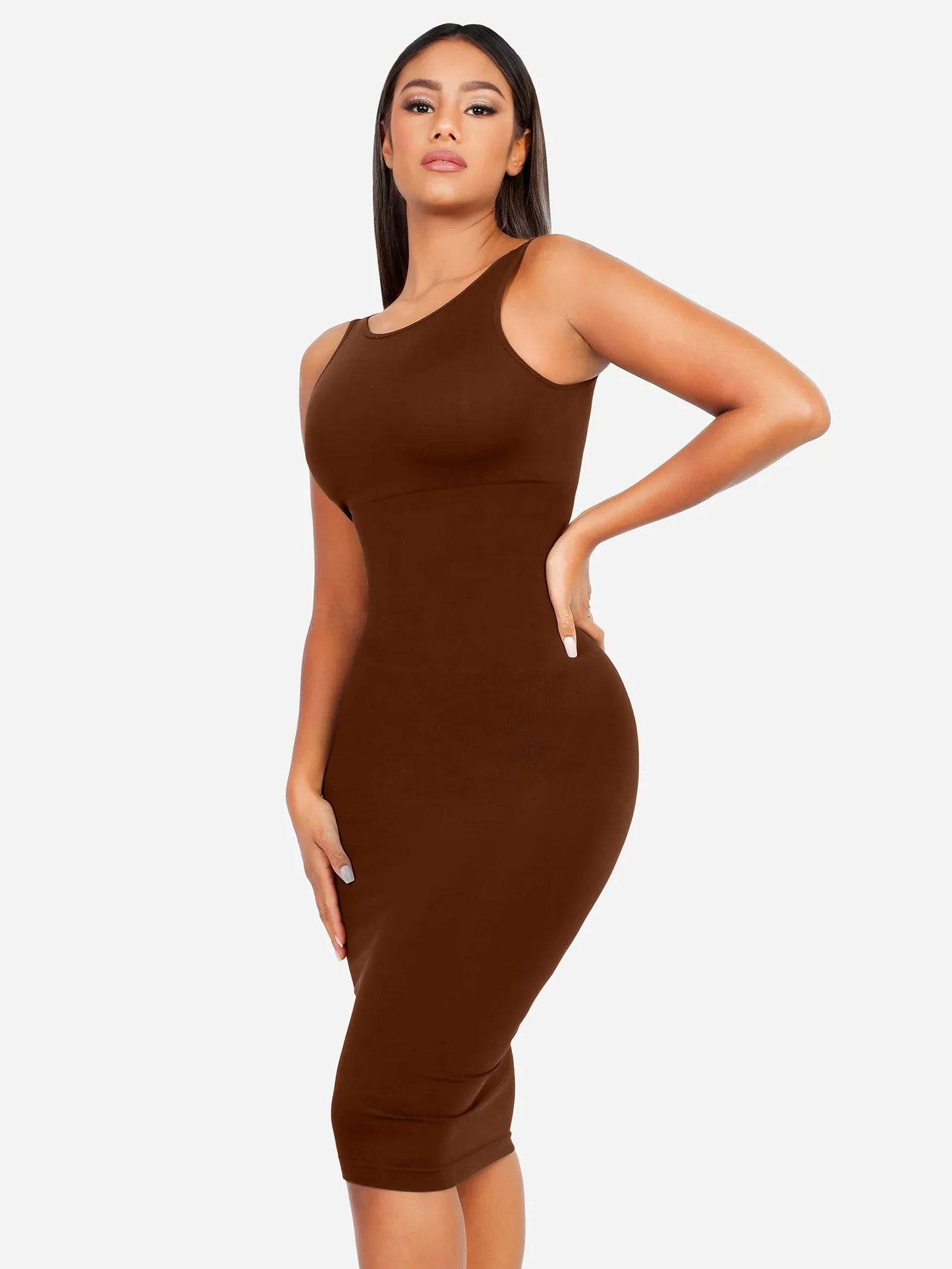Shapevie – Seamless High-Neck Midi Shaping Dress