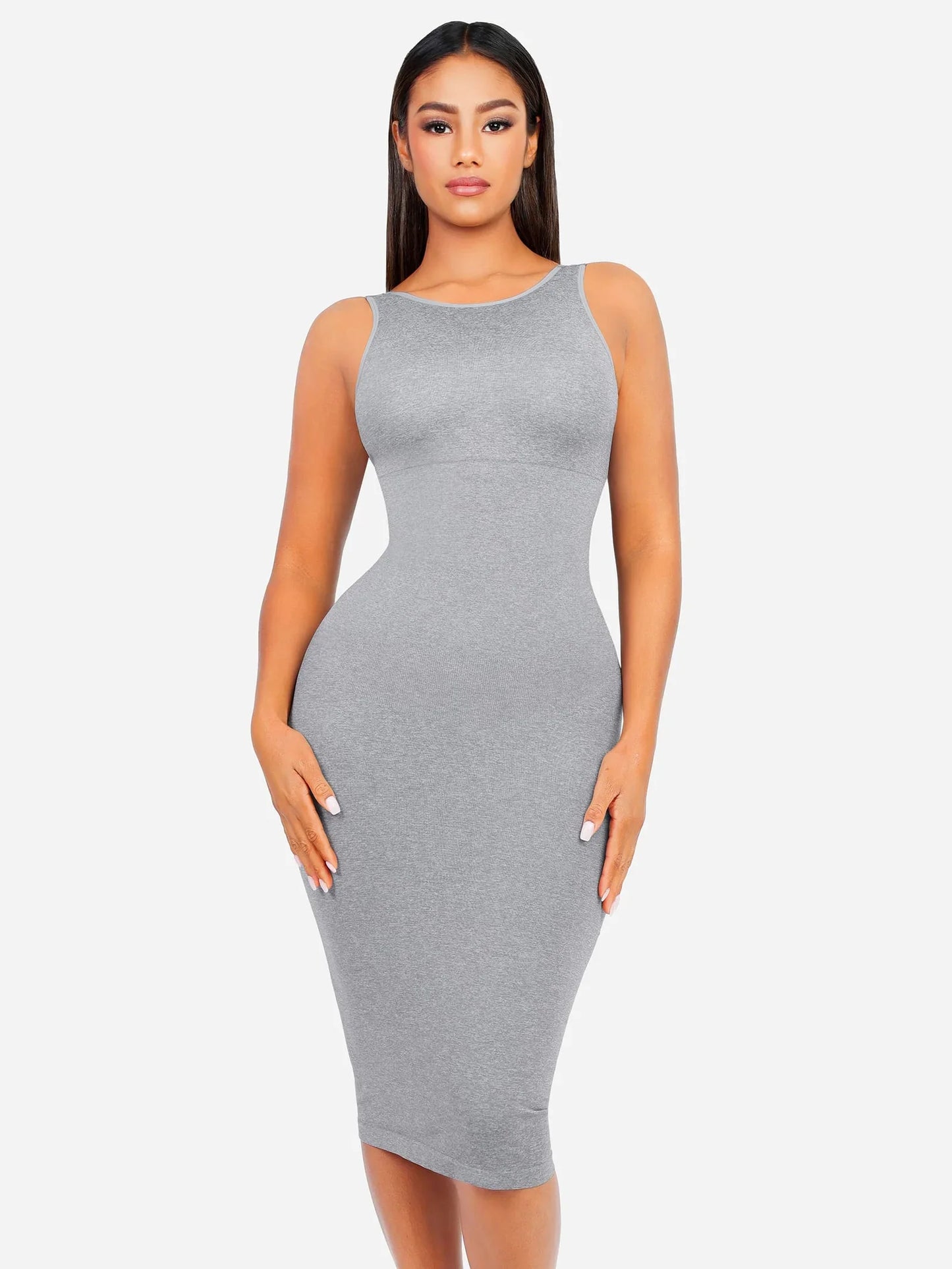 Shapevie – Seamless High-Neck Midi Shaping Dress