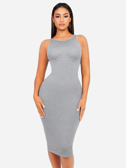 Shapevie – Seamless High-Neck Midi Shaping Dress