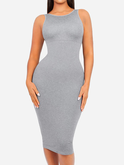 Shapevie – Seamless High-Neck Midi Shaping Dress