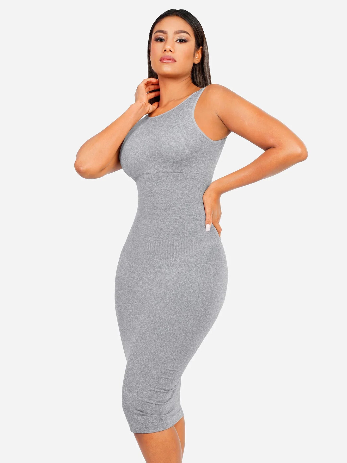 Shapevie – Seamless High-Neck Midi Shaping Dress