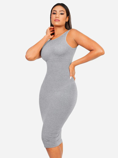 Shapevie – Seamless High-Neck Midi Shaping Dress