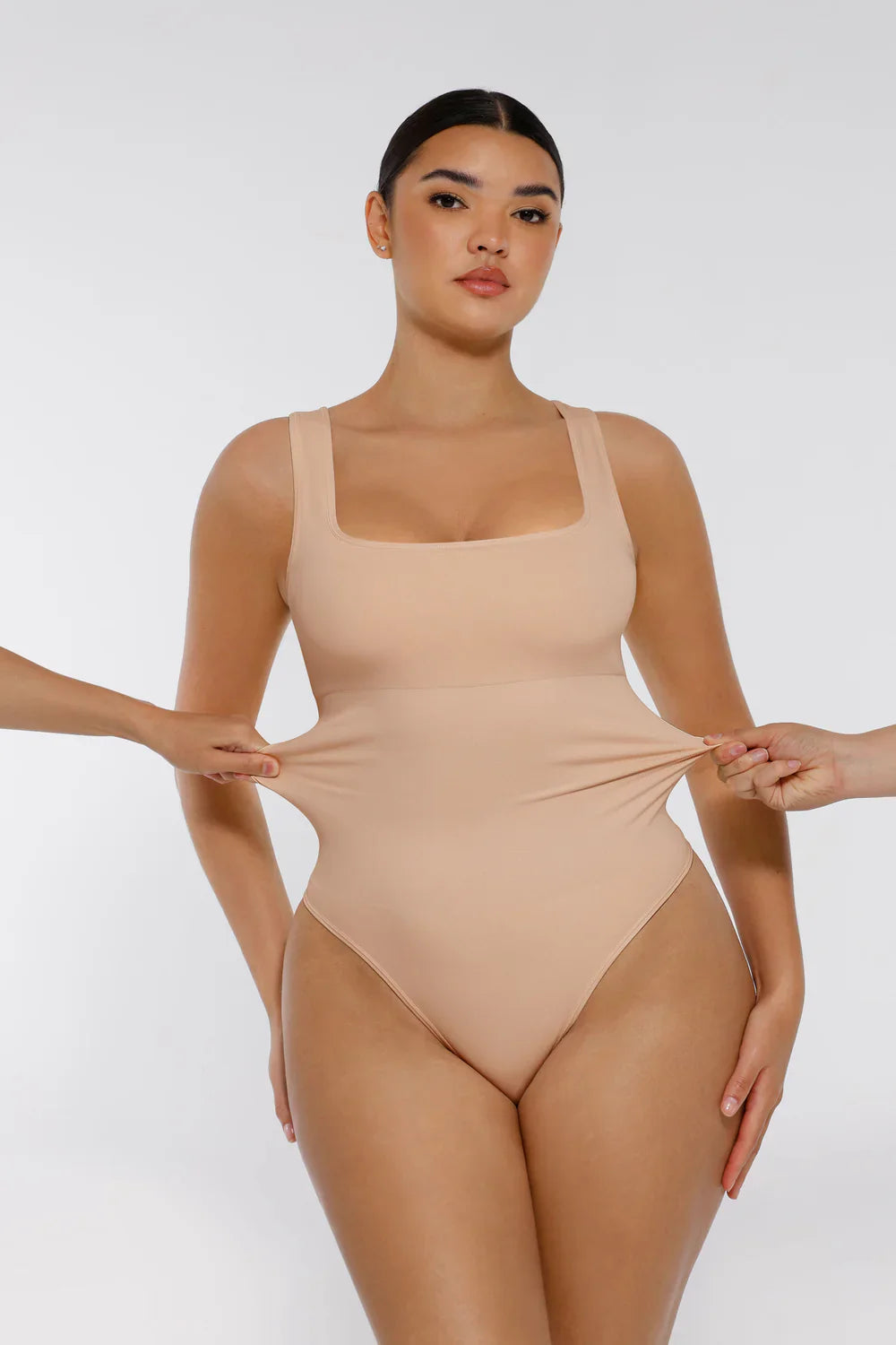 Shapevie – Ribbed Bodysuit with Square Neckline