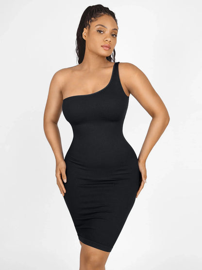 Shapevie – One-Shoulder Midi Shaping Dress