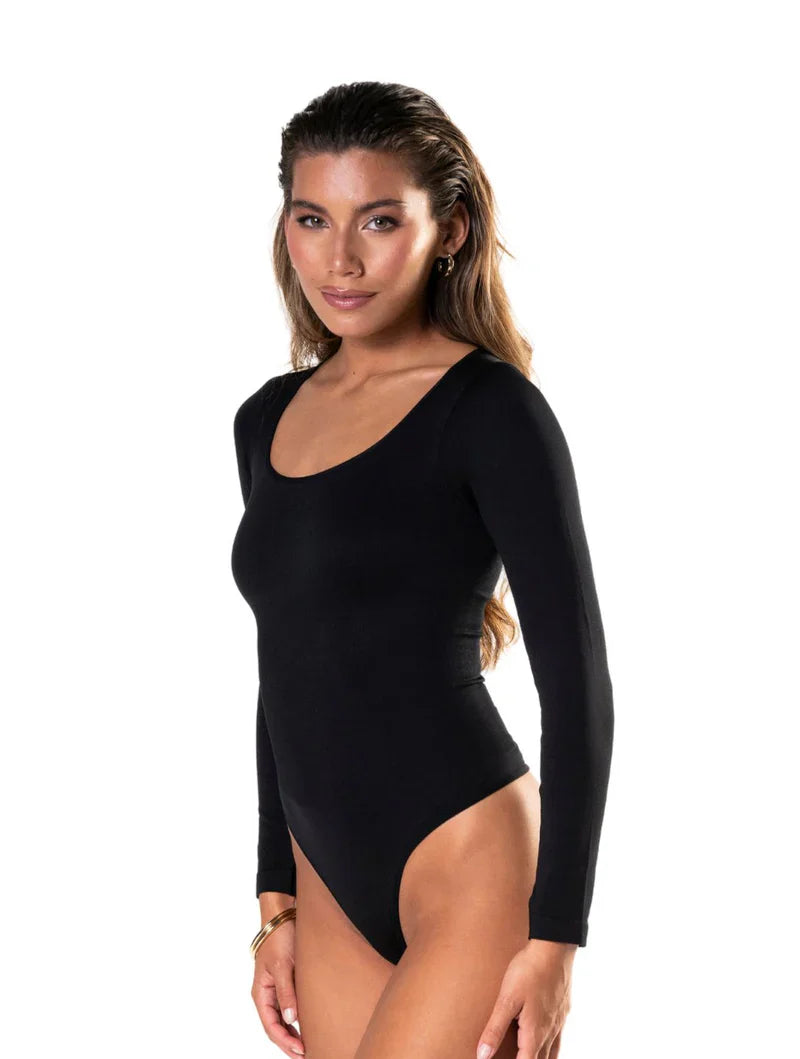 Shapevie – Long-Sleeve Thong Bodysuit