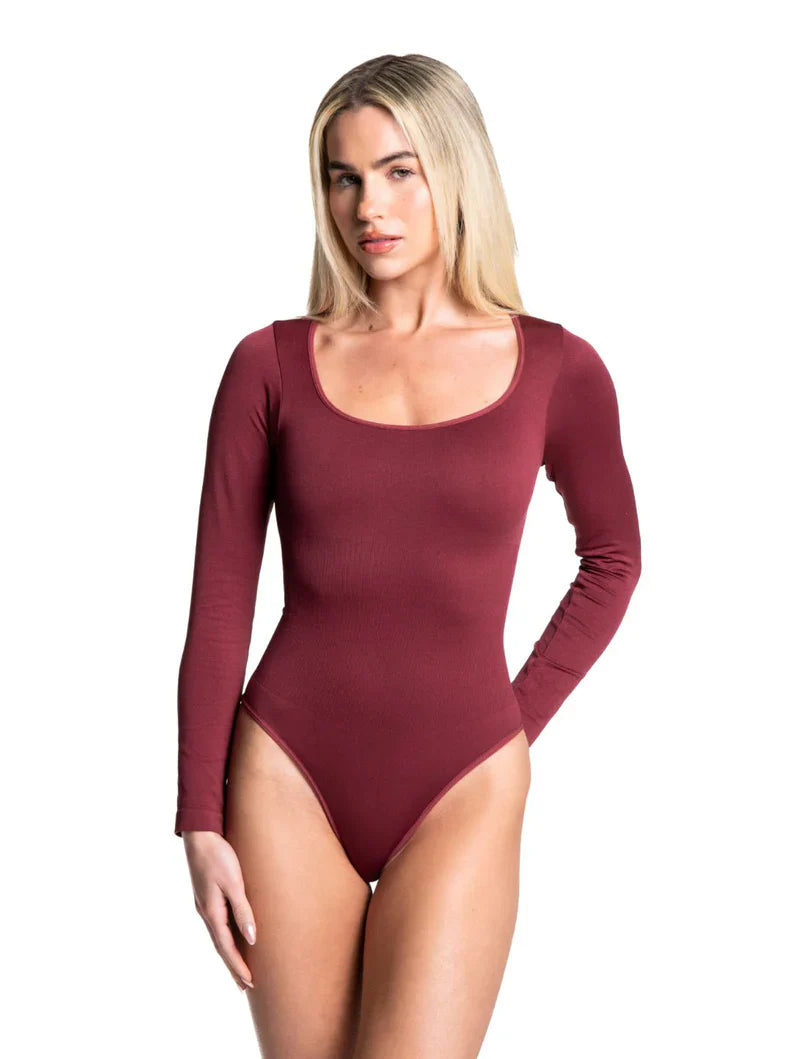 Shapevie – Long-Sleeve Thong Bodysuit