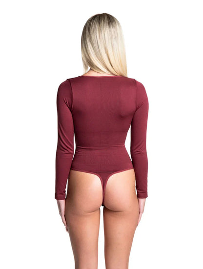 Shapevie – Long-Sleeve Thong Bodysuit