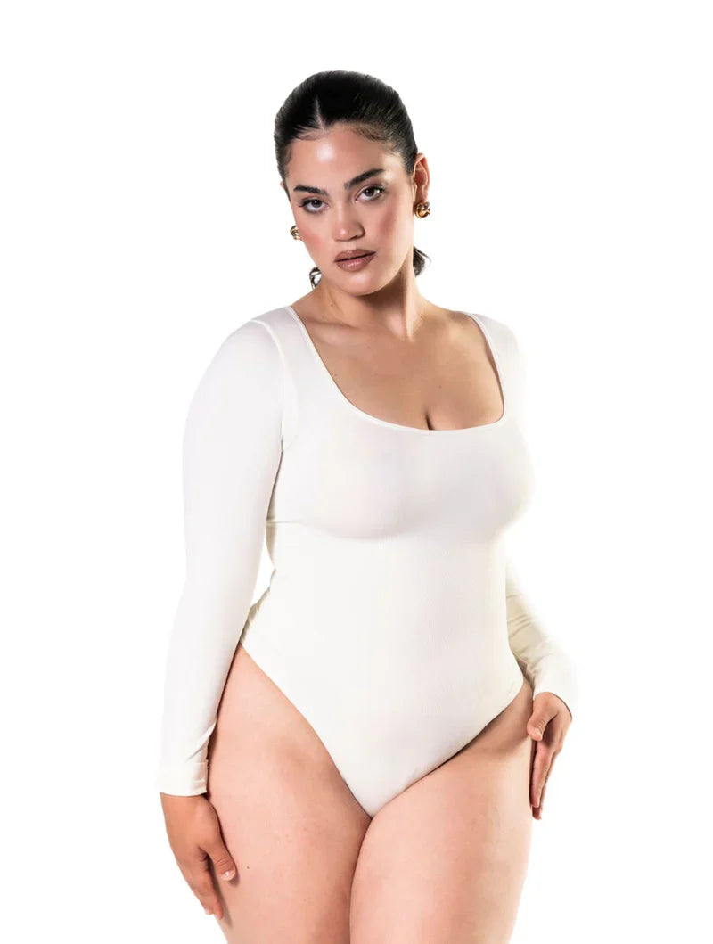 Shapevie – Long-Sleeve Thong Bodysuit