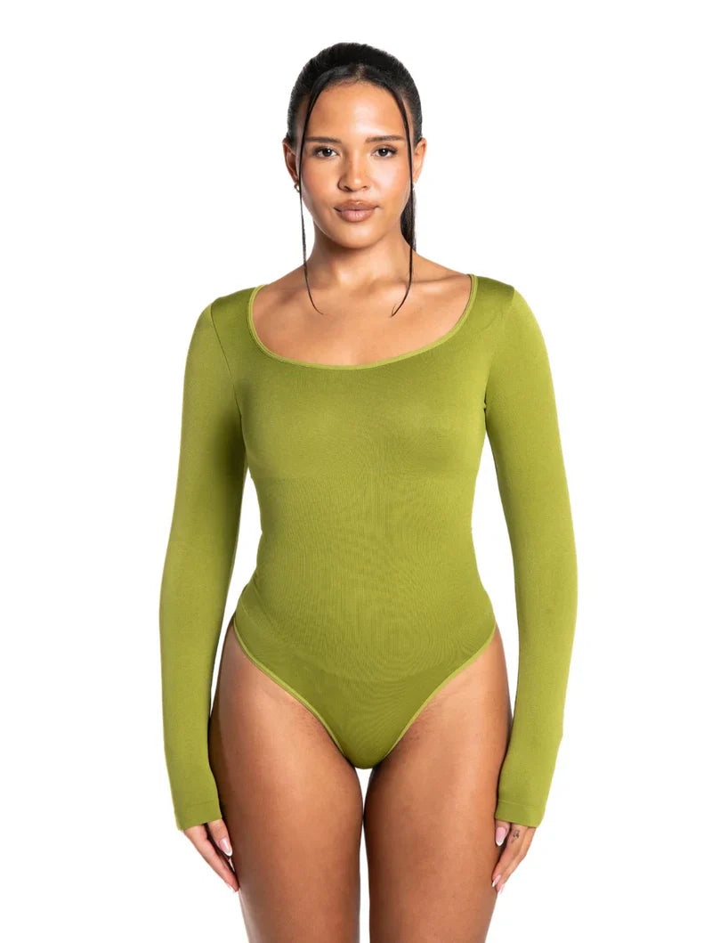 Shapevie – Long-Sleeve Thong Bodysuit