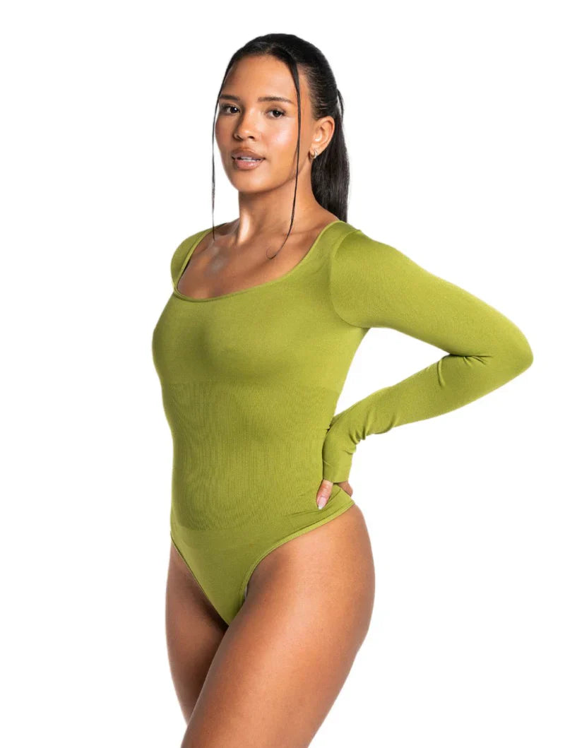 Shapevie – Long-Sleeve Thong Bodysuit