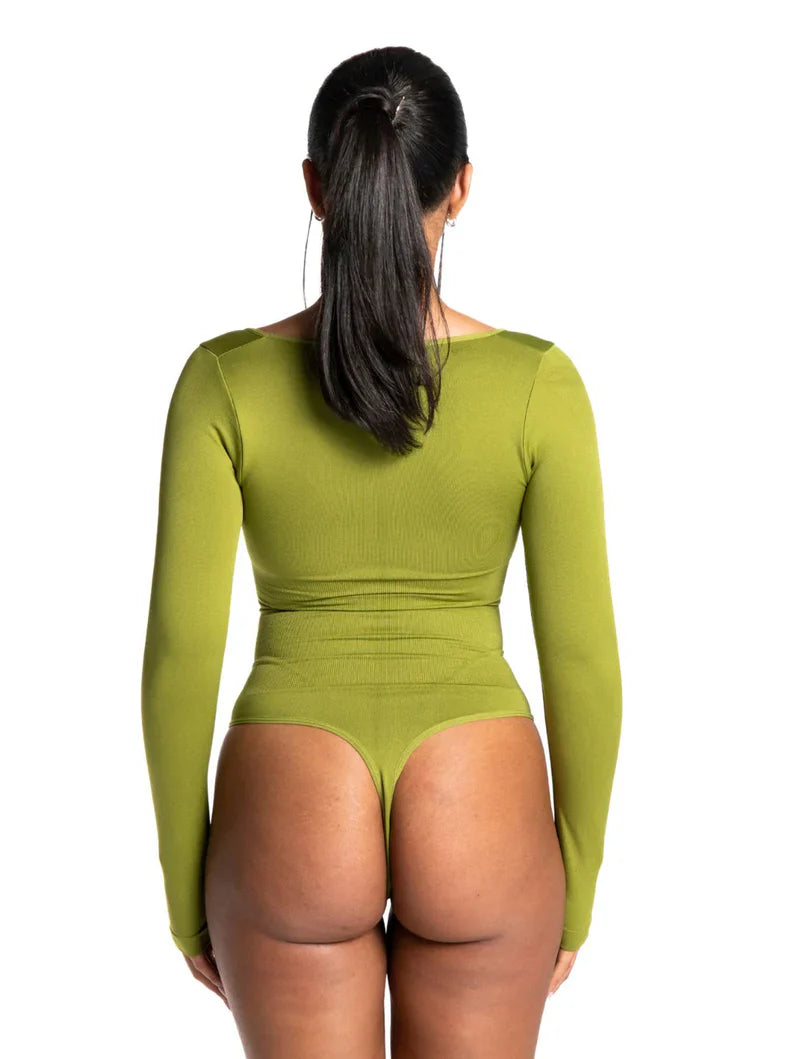 Shapevie – Long-Sleeve Thong Bodysuit
